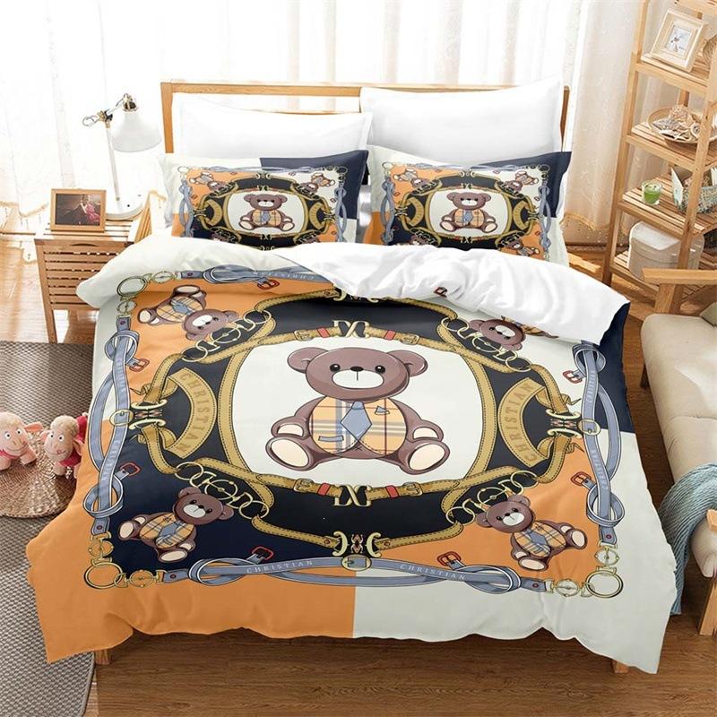 European retro style Microfibre Bedding Sets,Retro Print Bed Linen with Zip Room Decor Duvet Cover for Teenagers adult 2/3-Piece