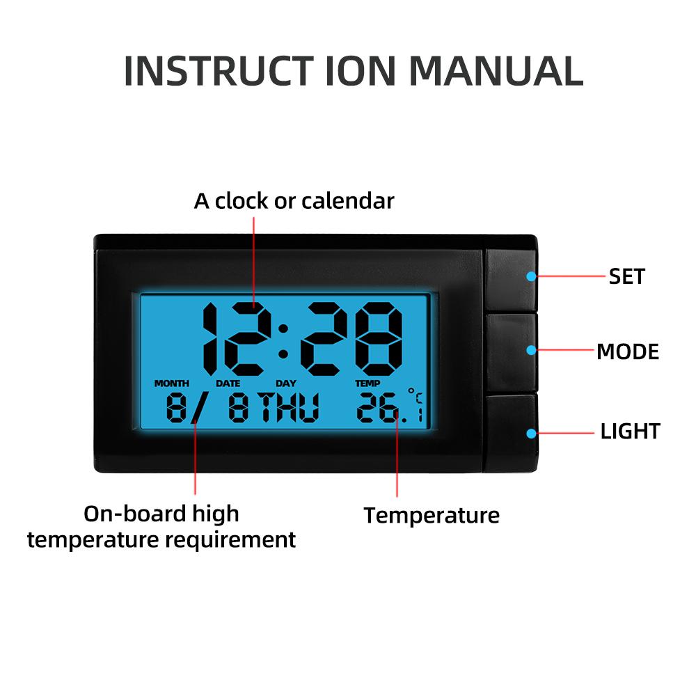 2 в 1 Автомобильный термометр для воздуховода Электронные часы Время Светодиодный цифровой дисплей Термометр с подсветкой Светящиеся автомобильные принадлежности