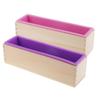 Food Grade Silicone Mold Rectangle Loaf Handmade Soap Making Mould with Wood Box for Chocolate Bread Cake DIY