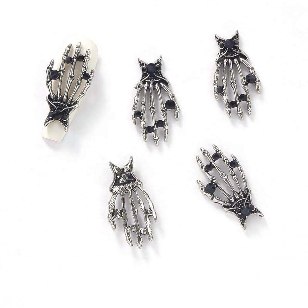 10 шт./компл. металлические подвески для ногтей Хэллоуин скелет для ногтей стразы маникюрный салон