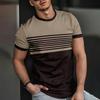 Fashion Striped 3D Printed T-Shirt Clothing 2025 Casual Men's Tops Simple Casual Men's Short Sleeve T-shirts New O-neck T Shirt