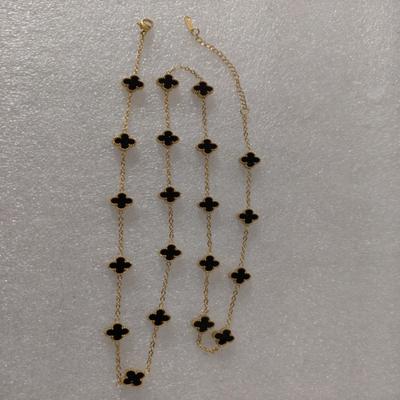 Lucky 20 Flowers Двустороннее ожерелье с четырьмя листочками клевера Простое легкое роскошное модное женское ожерелье с подвеской в виде цветка