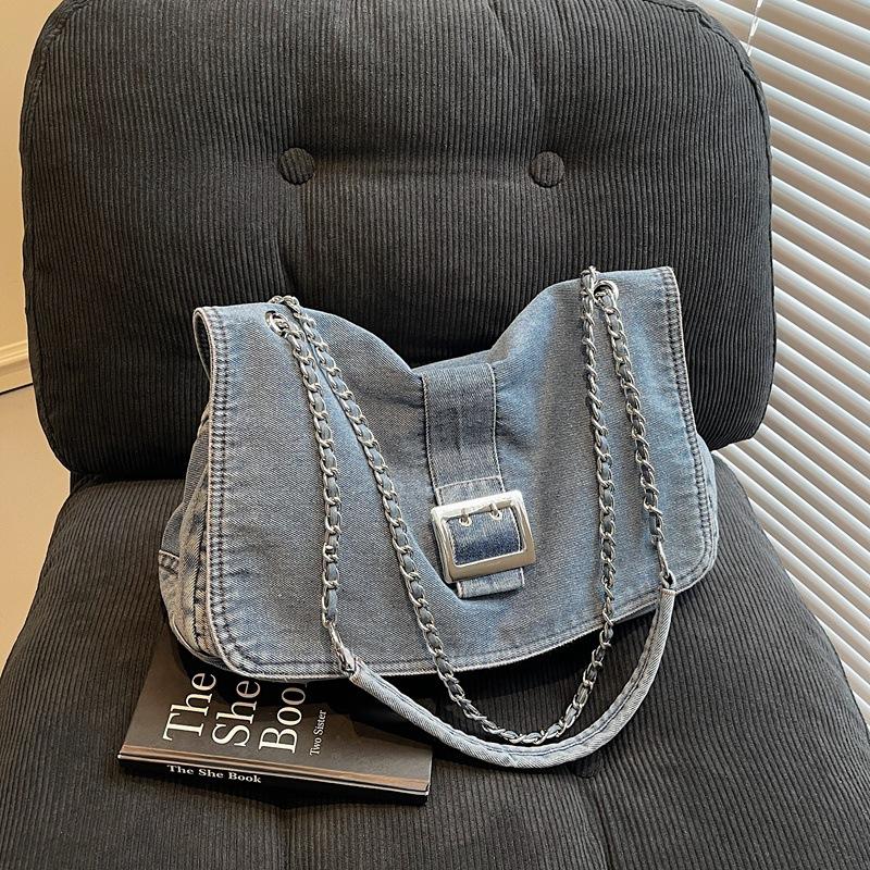 Сумка-мессенджер из денима, женская сумка через плечо, сумка через плечо с цепочкой
