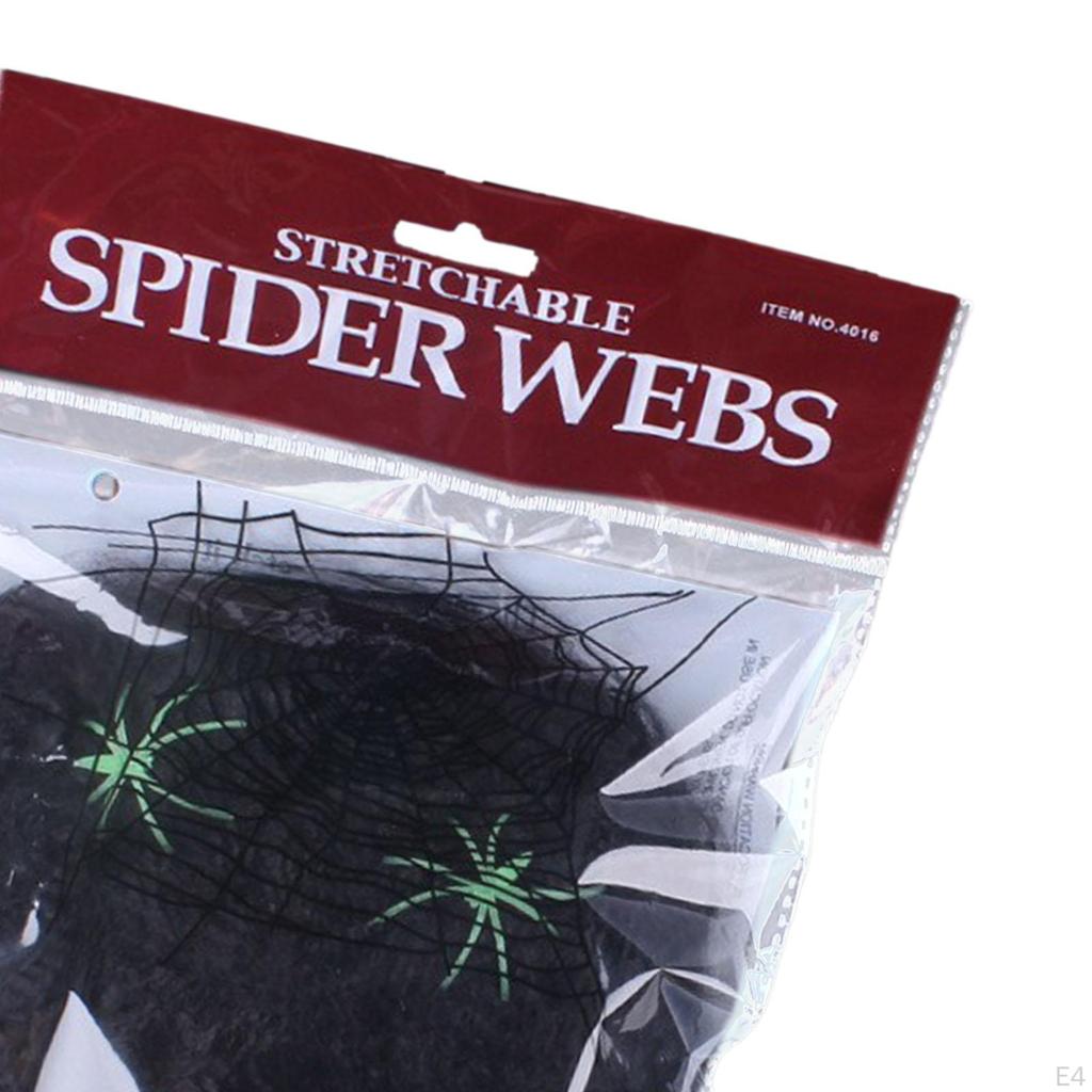 Halloween Spider Webs Decorations Stretchable Cobweb Super Practical Web with 2 Fake Spiders