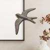 Flying Bird Wall Decor Art Ornament Black Cast Iron Sculpture Swallow Figurine for Indoor Patio