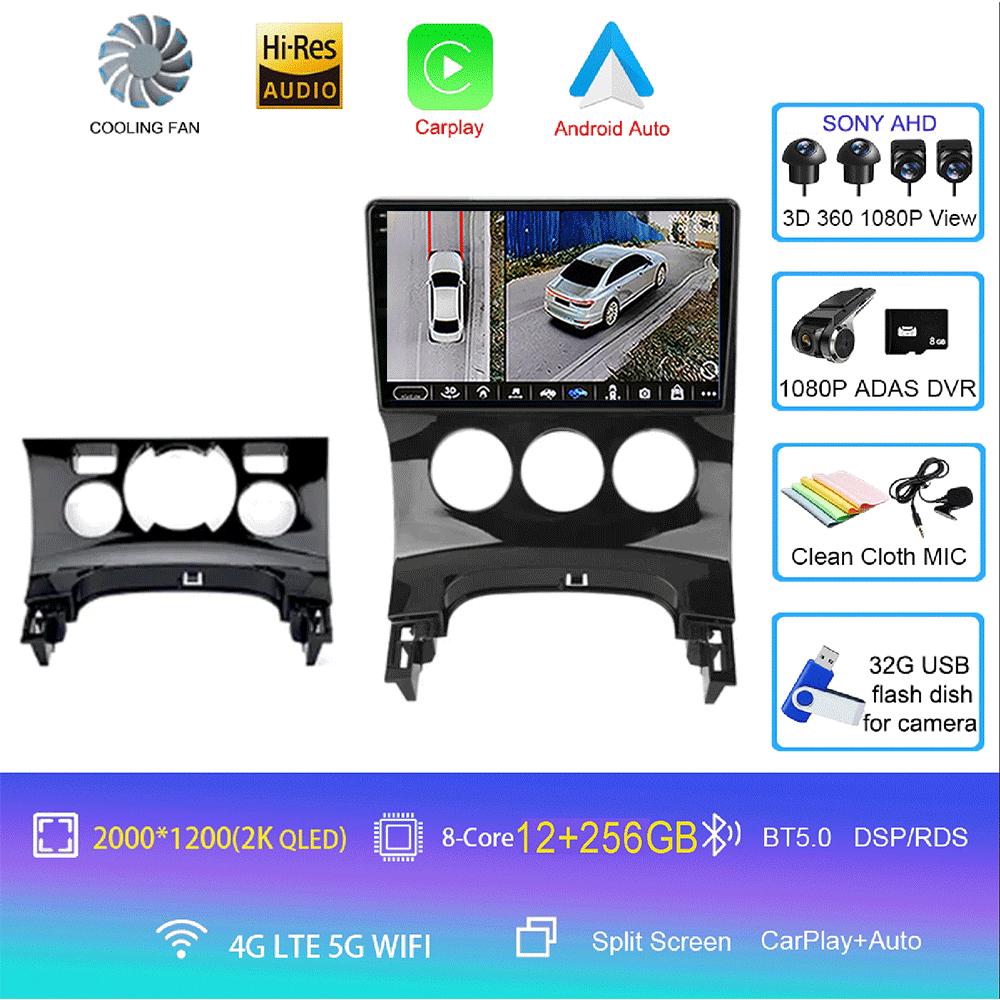 2Din Android 14 Carplay Auto Для Peugeot 3008 2009-2015 Автомагнитола GPS Мультимедийный Видеоплеер Стерео WIFI+4G DSP