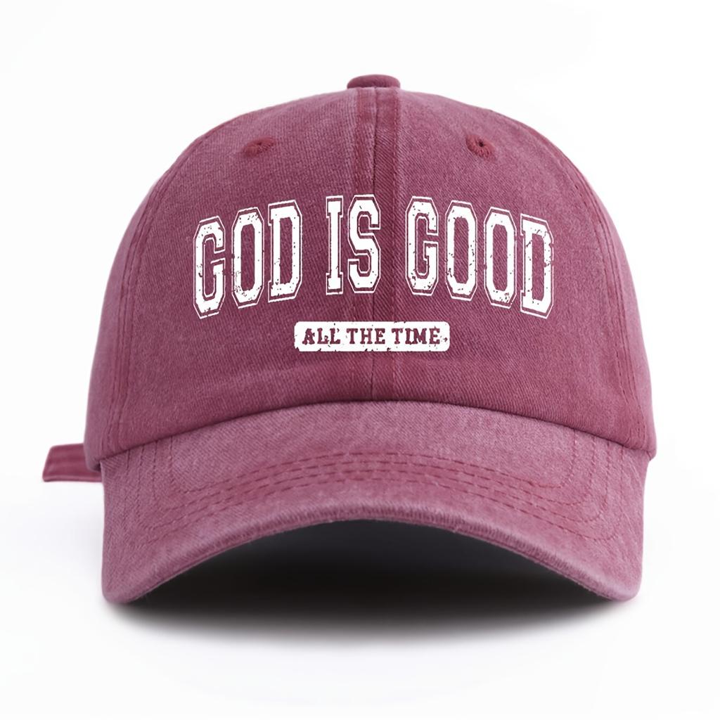 Унисекс Кепка-бейсболка с принтом GOD IS GOOD, стираная, регулируемая, легкая, кепка папы, подходит для активного отдыха, рыбалки, вечеринок
