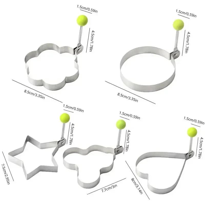 5PCS/set Stainless Steel Omelet Molding Machine Omelet Mold Omelet Cooking Tools Kitchen Accessories Gadget Ring