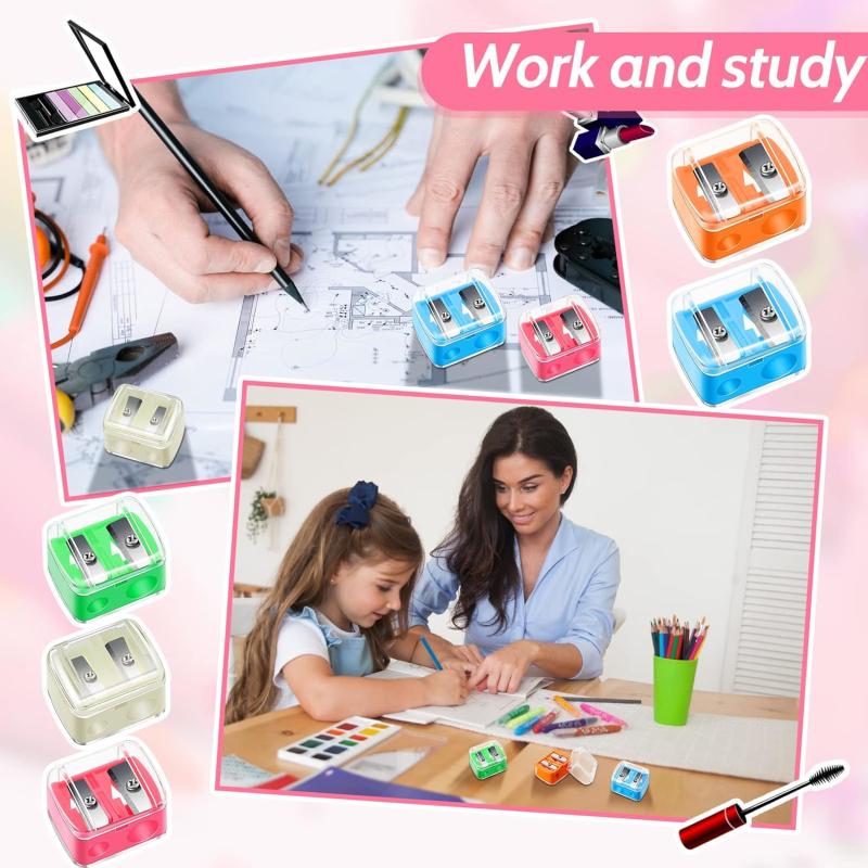 1 шт. точилка для подводки для глаз, точилка для подводки для глаз с двумя отверстиями, компактные точилки для карандашей для макияжа, для карандашей для подводки для глаз и губ