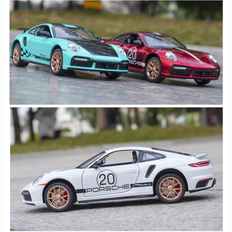 1:24 масштаба 911 Turbos, металлический спортивный автомобиль, модель из сплава, литой автомобиль и игрушечный автомобиль, имитация звука и света, коллекция, детский подарок