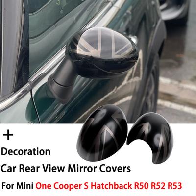 Для Mini One Cooper S хэтчбек кабриолет R50 R52 R53 черный флаг чехлы для зеркал заднего вида украшения автомобиля автоаксессуары
