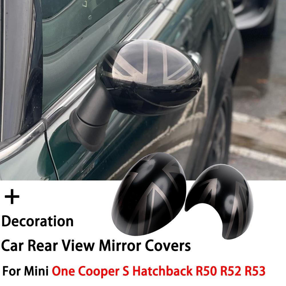 Для Mini One Cooper S хэтчбек кабриолет R50 R52 R53 черный флаг чехлы для зеркал заднего вида украшения автомобиля автоаксессуары
