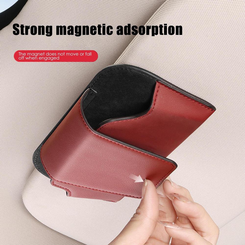 Автомобильный солнцезащитный козырек, держатель для солнцезащитных очков, зажим для очков, кожаный чехол для хранения