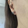 Silver Earrings with Natural Sapphire 0.985ct, Cubic Zirconias (2181040)