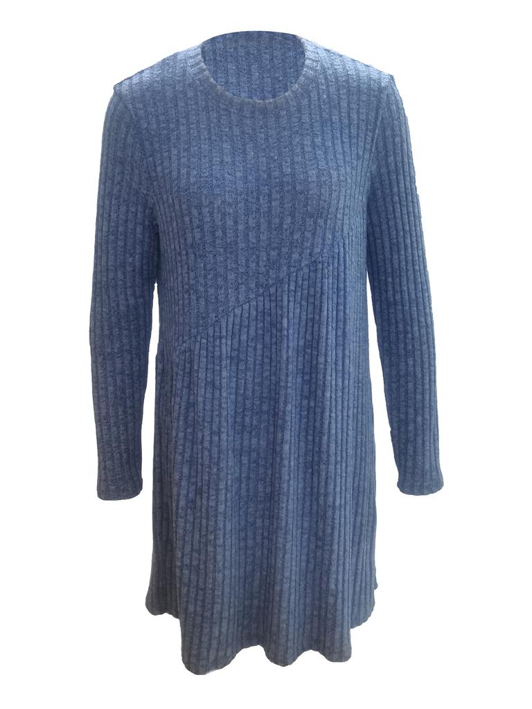 Женское модное повседневное платье с круглым вырезом и длинным рукавом, осенне-зимнее трикотажное платье с подолом, женское облегающее платье