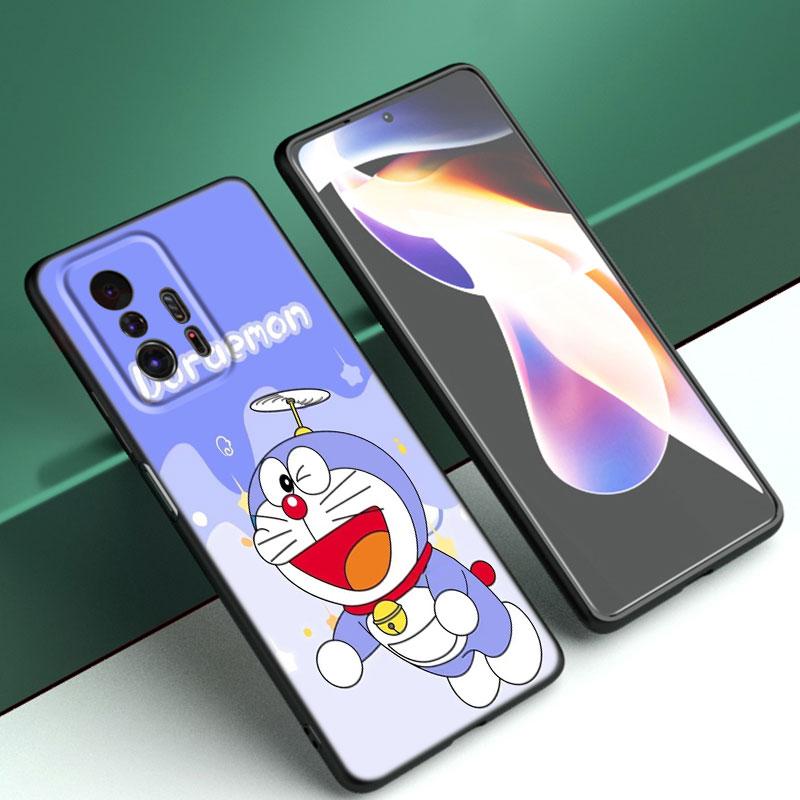Cartoon Anime Doraemon Black Phone Case For Xiaomi Mi 9 SE 8 10 10T 11 12 13 Lite 9T 11T 12S 12T 13T 14 Pro 5G NE 11i 12X
