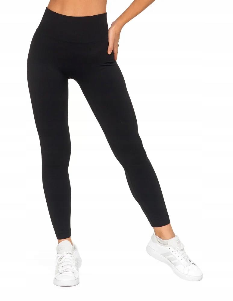 Women's Seamless High Waisted Shaping Sports Leggings MORAJ L/XL BLACK