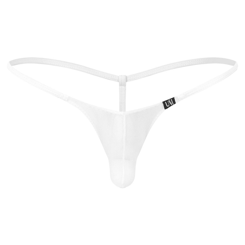 Mens T-Back Lingerie Thong Breathable Mesh Underwear Bikini Swimming Briefs
