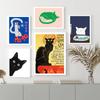 Black Cat Poster and Printed Modern Poster Modular Picture Gift Creative Home Decoration