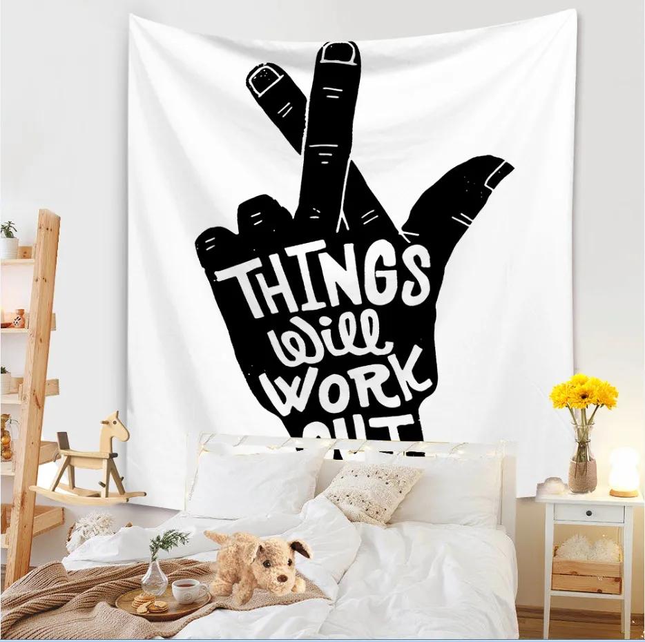 Гобелен для гостиной, фоновая роспись, пляжный коврик, украшение для дома, простой и свежий персонаж, настенный