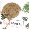 Yogodlns Round Soft Paper Rope Shoulder Bag Tassel Handmade Crossbody Bags Straw Bag Circle