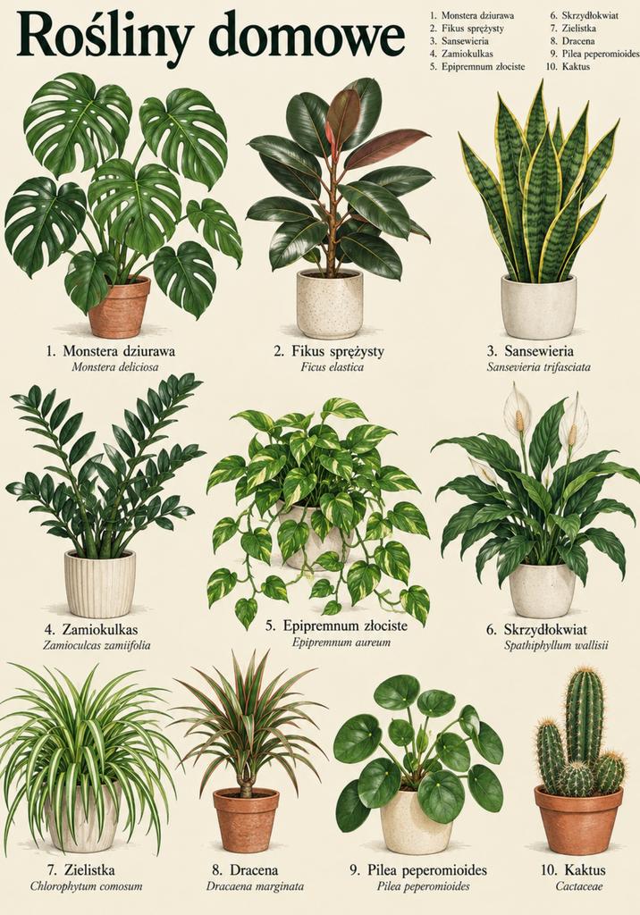 Poster 21X30 Houseplants Botanical Atlas Of Vintage Plants A4