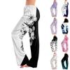 Womens Pajama Pants Sleepwear Casual Drawstring Elastic Waist Pants Comfy Straight Yoga Loose Trousers