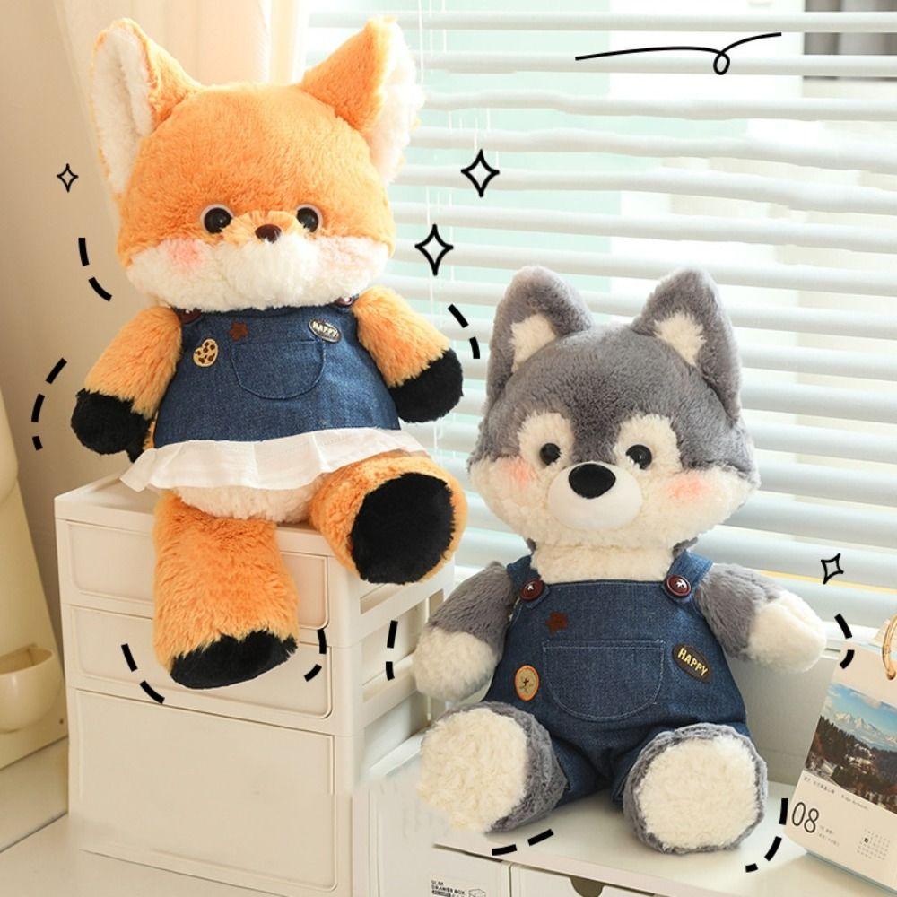 Волк Хаски Бегущий Мягкий Животный Костюм Платье Мягкая Кукла Кролик Медведь Мягкий Для Детей