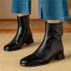 Fashion 2025 Autumn Luxury Leather Women Ankle Boots Back Zipper Close Modern Boots High Heels Shoes Woman Boats Botines Para Mujer