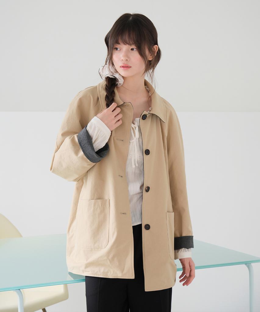 MOUI Reversible Half Coat (Beige)_Reversible