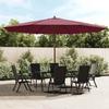 VidaXL Garden Parasol with Bordeaux Red Wood Pole 400x273 Cm, Parasol, Outdoor Parasol, Patio Parasol, 363179