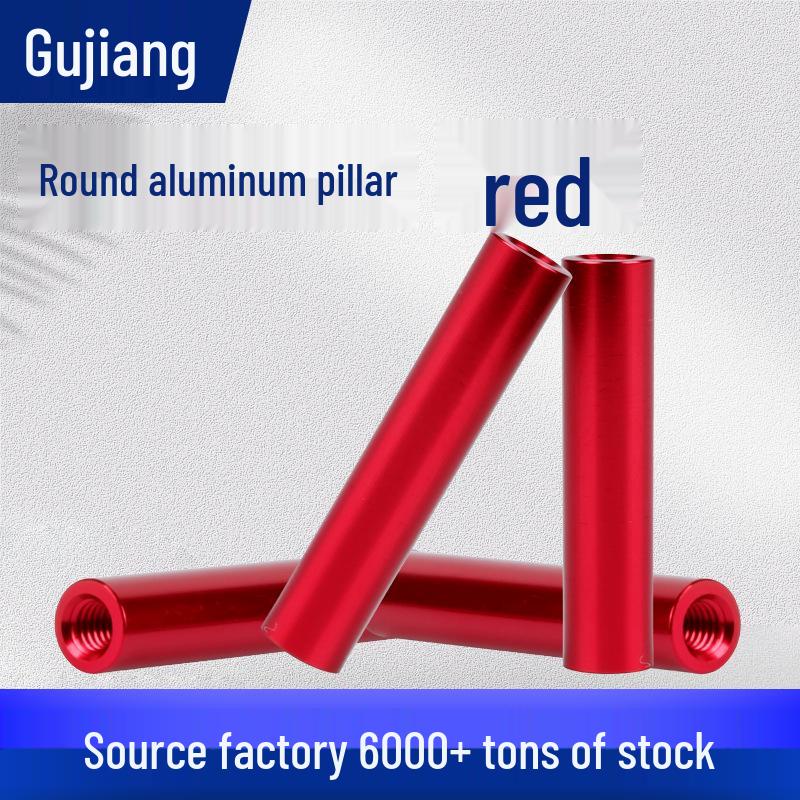 M3 Thread Red Round Aluminum Alloy Precision Support Column for Industrial Control Equipment