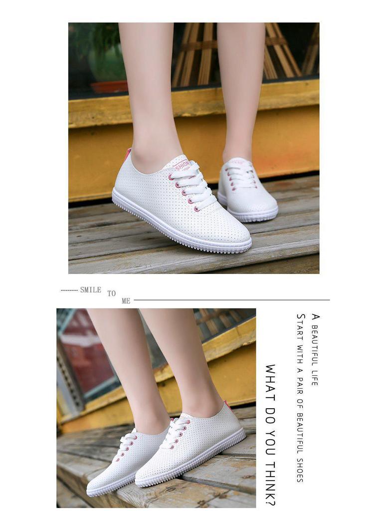 Breathable White Mesh Flat Shoes for Women - Summer Korean Style