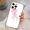 Fashion Pink J-jellyfish  Phone Case For iPhone 17,16,15,14,13,12,11 Plus,Pro Max,XS,Soft Silicone Black Cover