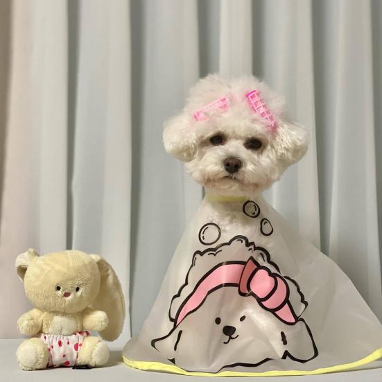 Плащ для питомца с рисунком из мультфильма Водонепроницаемая матовая поверхность Одежда для стрижки собак Куртка для лица