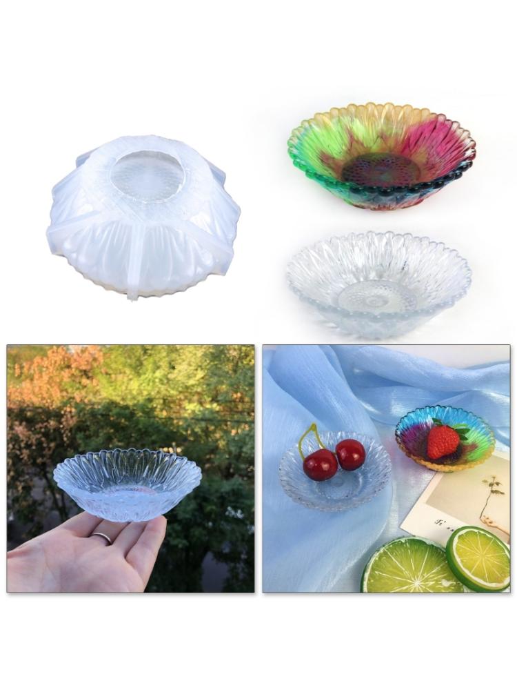 Flower Storage Tray Silicone Mold Storage Box Crystal Epoxy Resin Casting Molds Jewelry Tray Gypsum Mold Home Decor