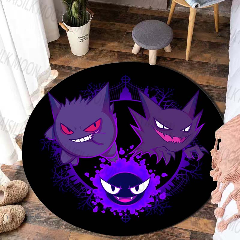 Potdemiel Japan Game G-Gengar Printed Round Rug, Bedroom, Living Room Carpet, Doormat, Picnic, Sofa Table, Decor,Rug, Floor Mat