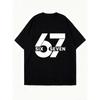 Oversized T Shirt Black 67 Six Seven Graphic Print Casual Streetwear Fashion Top For Women Summer Outfit