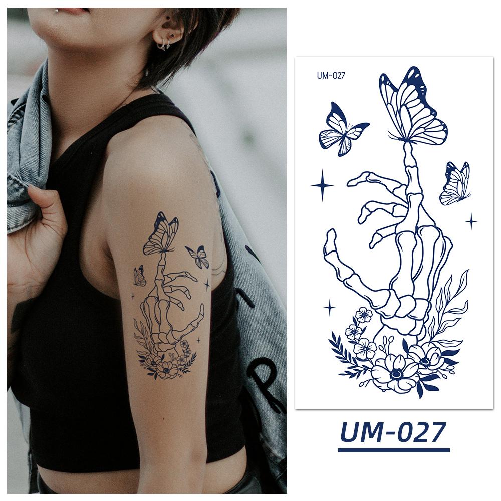 1 Sheets Waterproof Semi Permanent Long Lasting Fake Tattoos Women's Arm Fake Tattoos Herbal