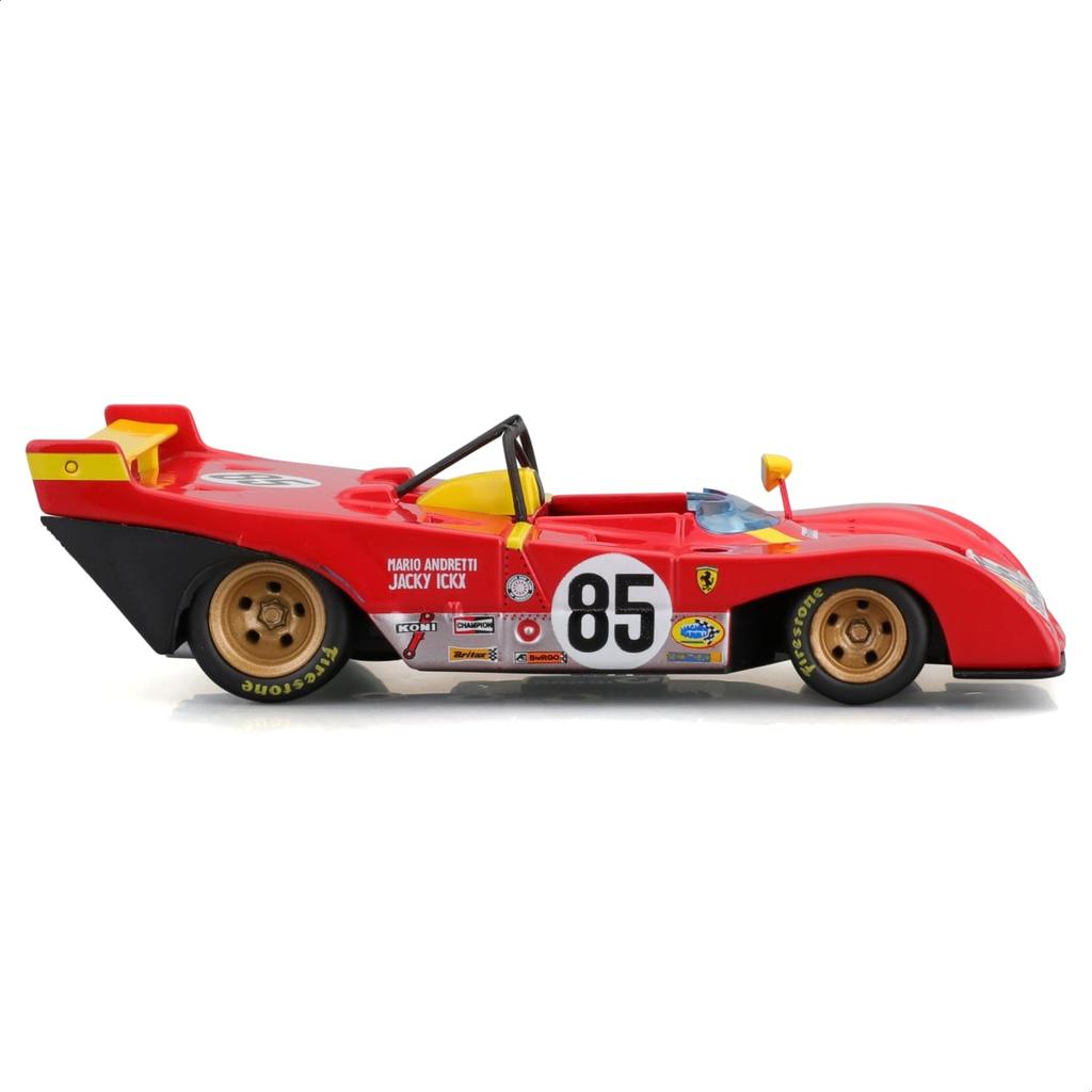 Bburago Scale Ferrari 312 P 1972 Red Race Sports Car Diecast Model Car Finished Product 1/43 #85 / 18-36302