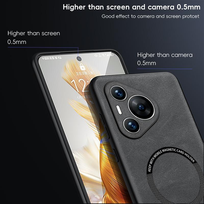 Магнитный кожаный мягкий чехол в стиле ретро для Huawei Pura 70 Ultra Pura 70 Pro Plus Pura70 Pro Plus, чехол для телефона с беспроводной зарядкой