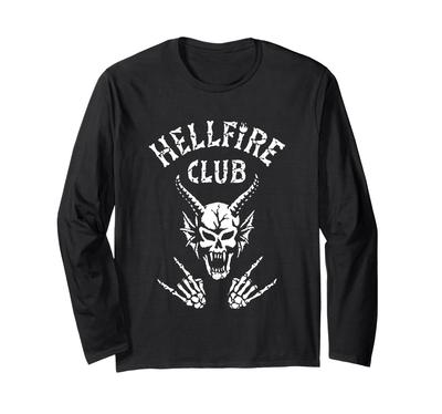 Футболка с длинным рукавом и значком «Hellfire Club Rock On» из сериала «Очень странные дела»