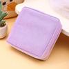 Women Portable Mini Corduroy Sanitary Napkins Storage Bag Travel Solid Color Cosmetic Toiletry Pouch with Zipper