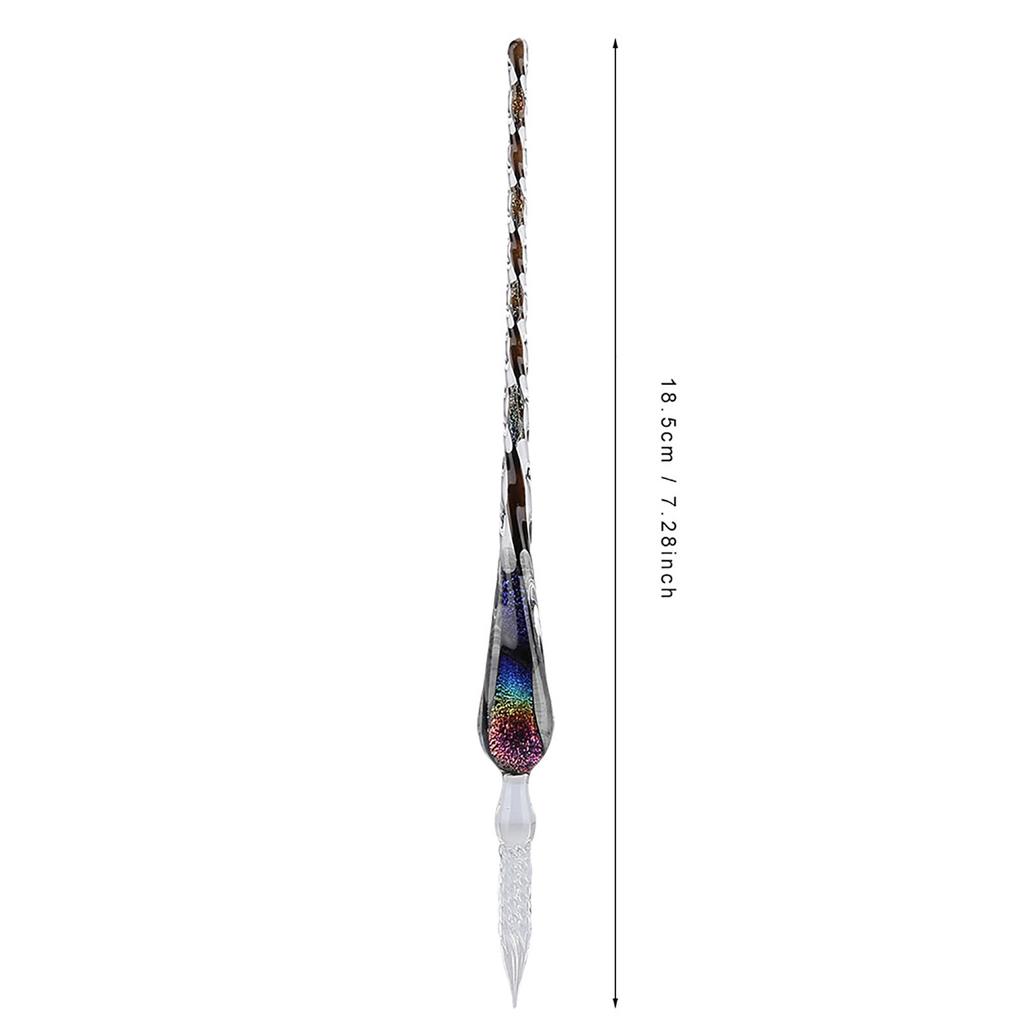 Glass Dip Pen Signature Ink Pen Fountain Pen Set with Ink Penholder Colorful