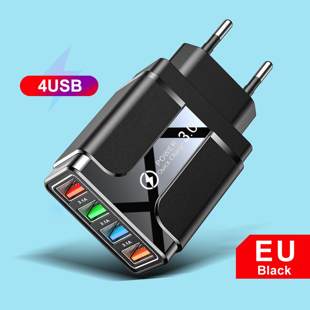 Быстрое зарядное устройство GaN с несколькими портами PD33W QC3.0 - 9В/12В Европейский стандарт