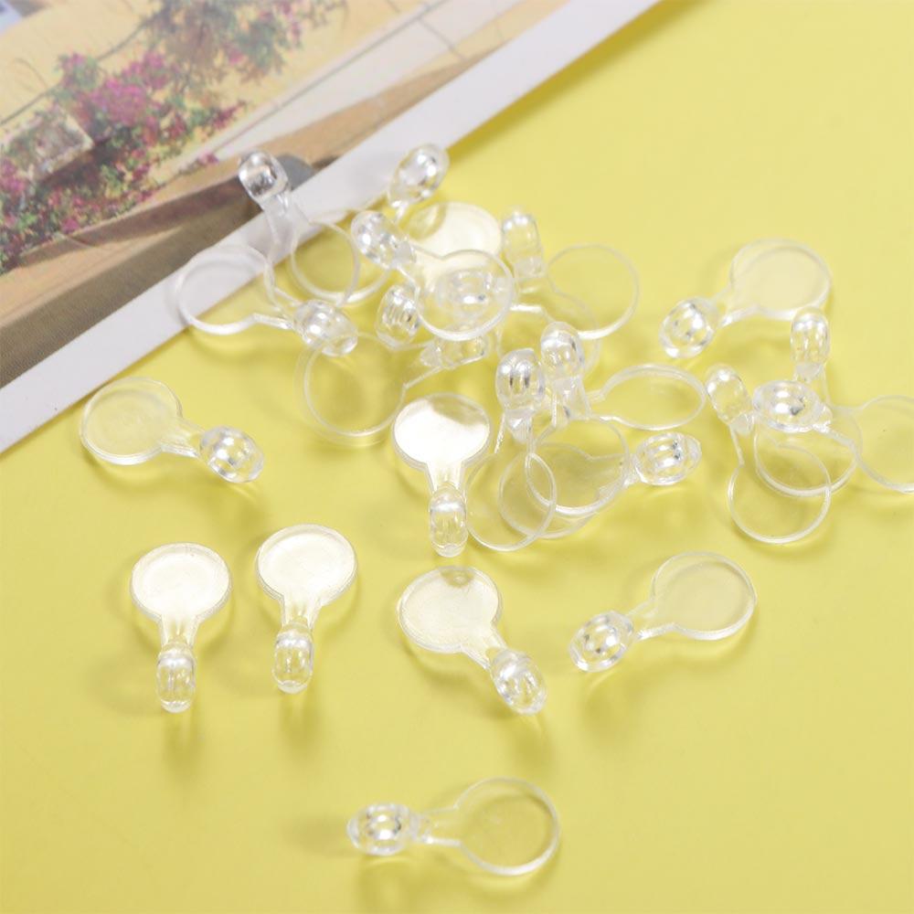 200pcs Plastic Flat Pad Pendants Transparent Acrylic Transparent Cabochon Pendants Jewelry Making