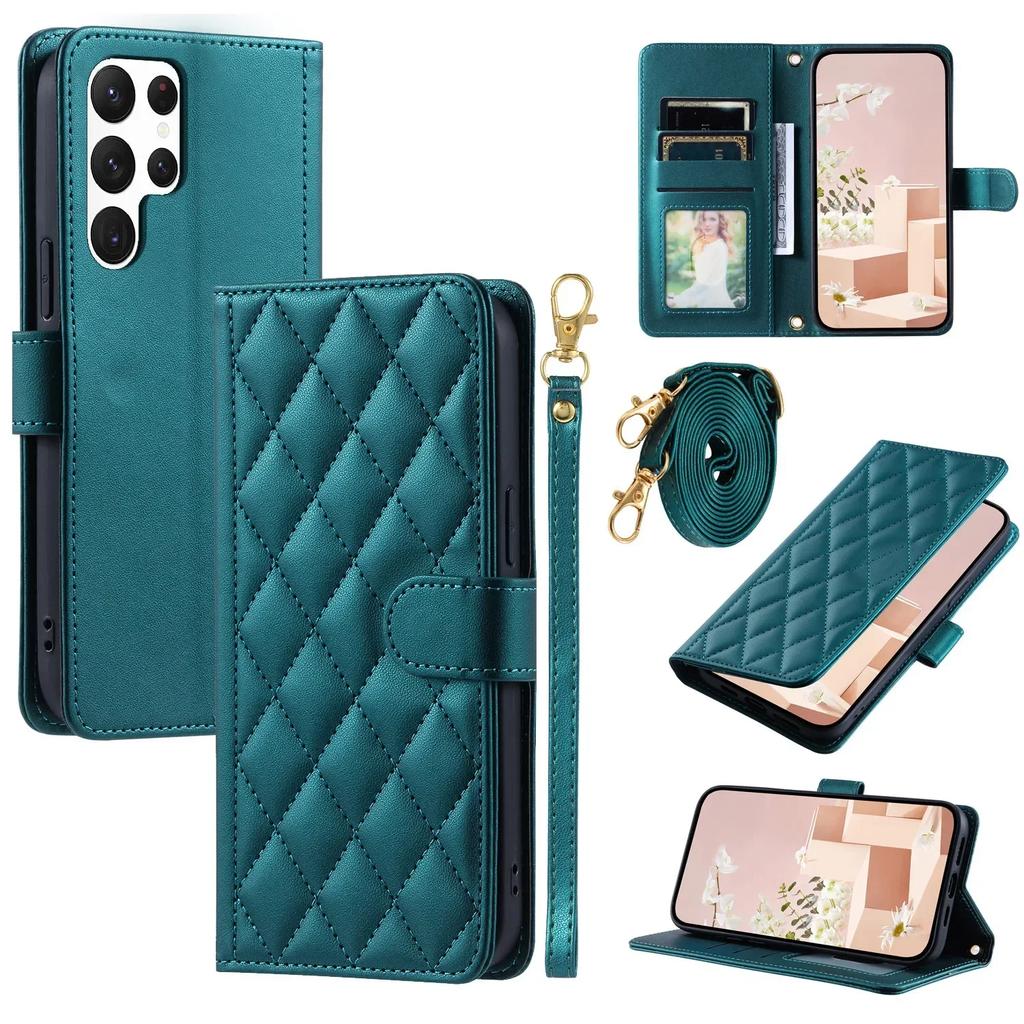 Crossbody Phone Case for Samsung Galaxy S23 S21 FE S24 Plus S25 Ultra A05 A05S A15 A25 A35 A55 A16 A26 A36 A56 Leather Cover
