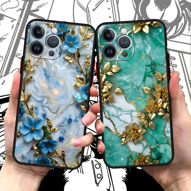 Чехол для телефона для iPhone 15 Pro Max 14 Plus 12 13 11 Pro Max SE 7 8 14 Pro XR XS X 15Pro 12 Mini Цветочный Мрамор