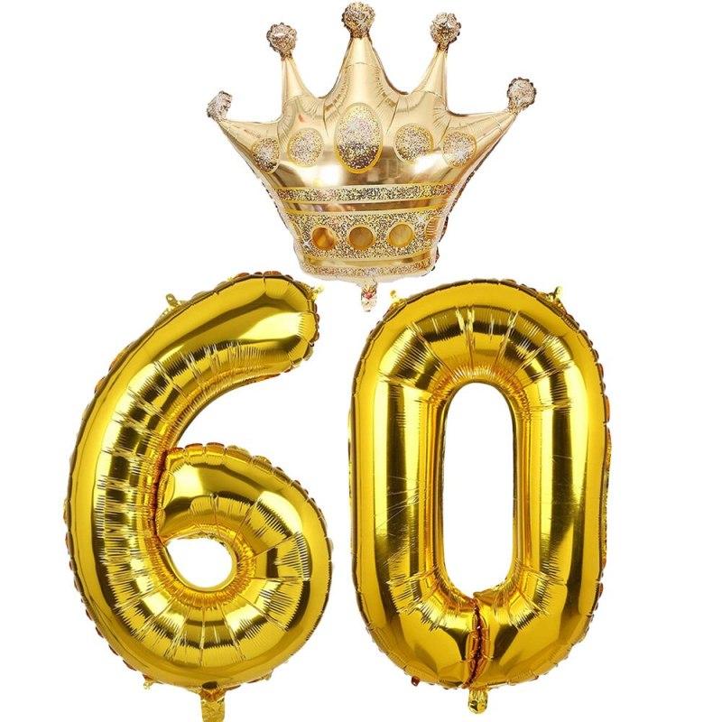 10, 18, 20, 30, 40, от 50 до 90 лет, детский, взрослый, день рождения, вечеринка, набор воздушных шаров с золотой короной и номером