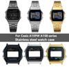 Metal Watch Case Mod Kit for Casio A158 A159 A168 AW158 A158WA A159W-N1 Stainless Steel Case and Strap Metal Watch Shell Bezel